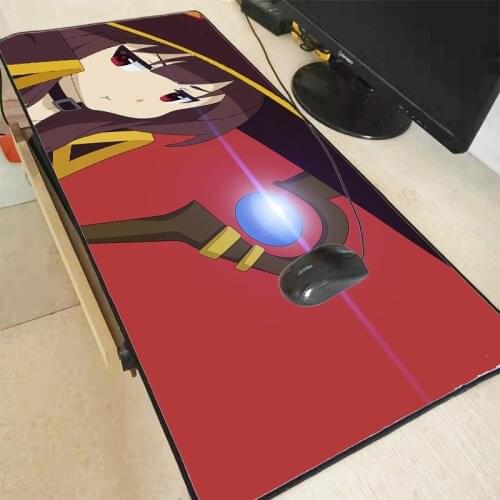 Mairuige Megumin Anime Girls Large Anime Lock Edge Mouse Pad PC Computer Mat Anti-Slip Laptop PC Mice Pad Mat Mousepad Gaming