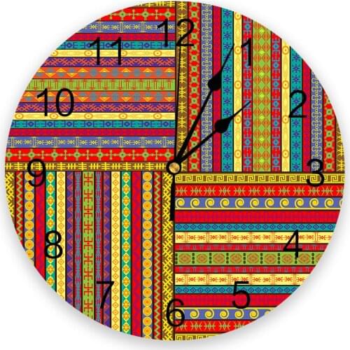 Afrian Ethnic Colorful 3D Wall Clock Modern Design Brief Living Room Decoration Kitchen Clock Art Wall Watch Home Decor