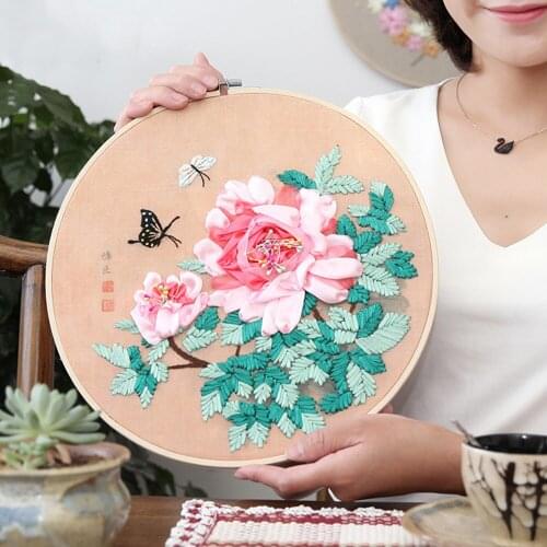 Flower Butterfly Unfinished Beginner Hand-stitched Craft Embroidery Kit Printed Needlework Cross Stitch Set Sewing Material Pack
