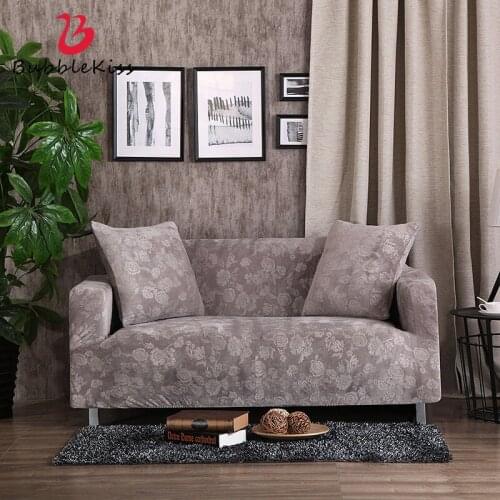 Bubble Kiss Solid Color Slipcover Embossing Corner Sofa Cover Printing L Shape Elastic Couch Cover Home Universal Cover For Sofa