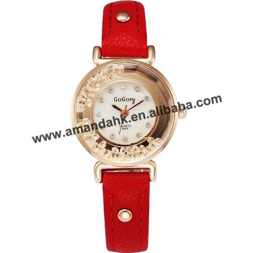 Wholesale Hot Women Fashion Dress Watch Colorful Moveable Beads Casual Watches Women Leather Quartz Dress Wrist Watch