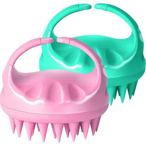 Hair Scalp Massager Shampoo Brush Exfoliator for Dandruff Removal Scalp Scrubber Tool for Hair Growth Silicone Bristles Brush