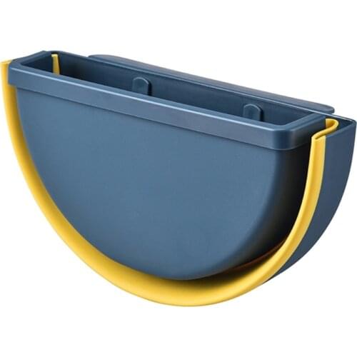 Folding Waste Bin Wall Mounted Hanging Trash Kitchen Cabinet Door Garbage Can Storage Bucket