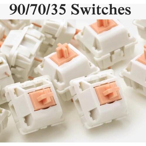 Feker 35/70/90pcs Similar to Holy Panda Switch 3 Pin Mechanical Keyboard Switch Replacement Tactile Polycarbonate Top Housing