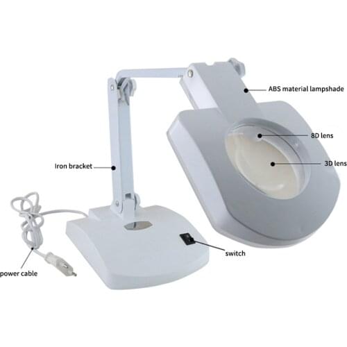 LED desk lamp magnifying glass mobile phone repair tool reading beauty folding type 56 lamp beads desktop magnifying glass