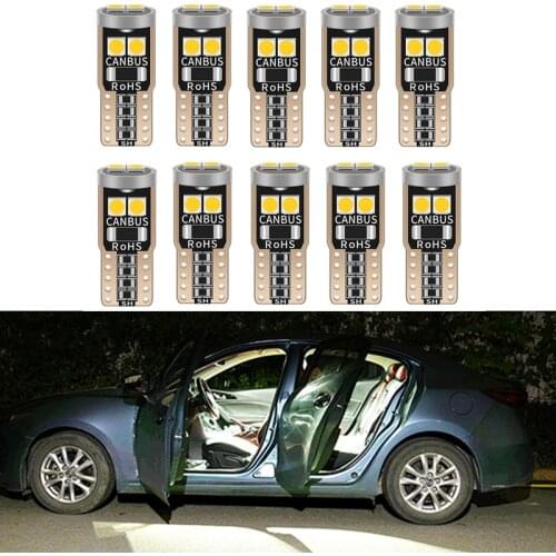 10x LED Canbus T10 W5W Car LED Light Bulbs For Renault Duster Megane 2 Subaru Forester Legacy Kia KX5 K2 K5 Auto Interior Lamp