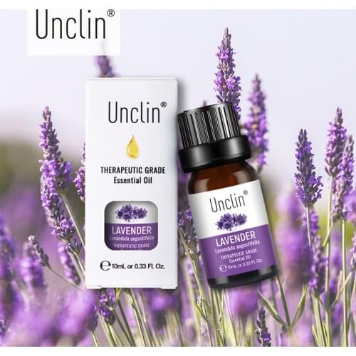 Unclin 10ml Lavender Aromatherapy Essential Oils Tea Tree Frankincense Relieve Stress Help Sleeping Humidifier Diffuser Massage