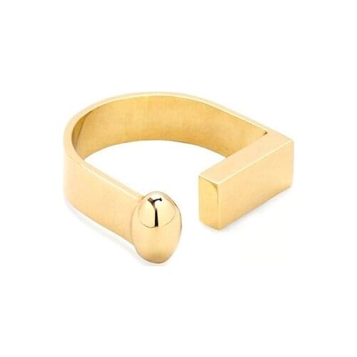 Lucky U Shape Rings Men& Women Wedding Anniversary Gift Personality Design Adjustable Open Rings Jewelry Accessories