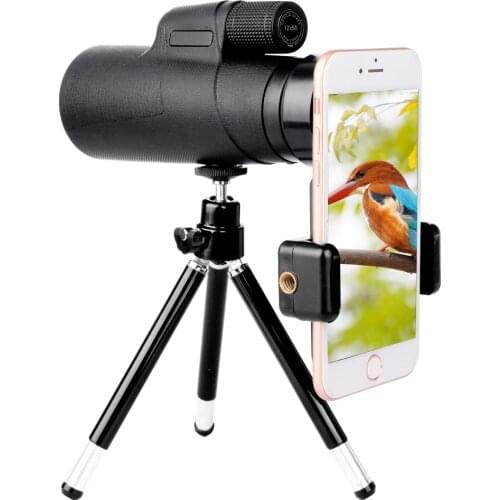 12x50 High Power Waterproof HD Monocular Telescope for Bird Watching Wildlife Traveling Concert Sports Game with Phone Adapter