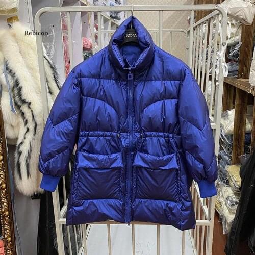 Loose Fit Big Size Pu Leather Pleated Thick Jacket New Lapel Long Sleeve Women Coat Fashion Autumn Winter