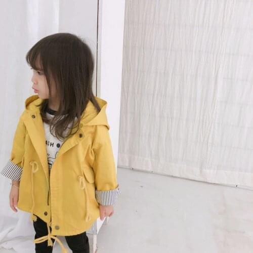 Girls coat spring and autumn 2019 new small and medium girls tide coat womens fashion long coat