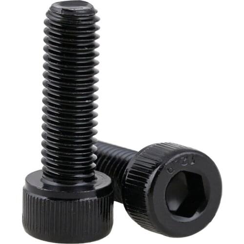 1/2/5Pcs DIN912 12.9 Carbon Steel Cup Head Hexagonal Reverse Thread Screws M5 M6 M8-M12 Black Left Tooth Bolt Anti-tooth Screw