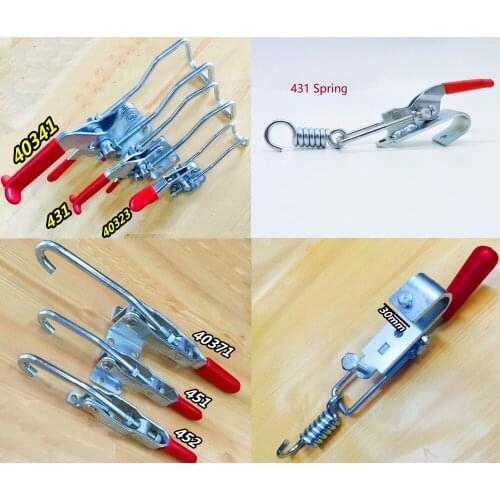 2Pcs/Lot Quick Release Toggle Hooking Clamp Spring Hook Industrial Iron Plated