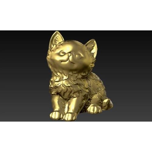 Cute Kitty Cat 3D model for cnc or 3D printers in STL file format