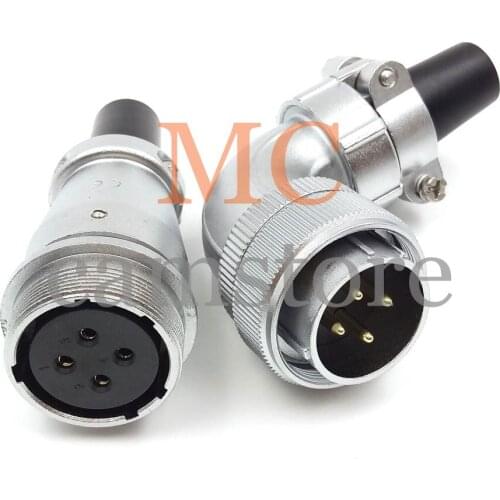 WS28 4pin Aviation Power Cable Connector, 25A male female connector, Mechanical cable to cable connector 4pin