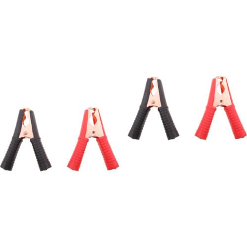 4 Pieces 100A Booster Battery Cable Clips, 3.5 inch Red Black Insulated Electrical Alligator Large Test Clamps for Car