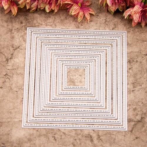 8pcs/lot Metal square Sewing frame Cutting Dies Stencils for DIY Scrapbooking photo album Decorative Embossing DIY Paper Cards