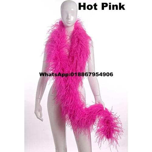 Free shipping Super high quality artificial safe ostrich feather boa 4ply hot pink ostrich feather boa 10meter/lot 2meter/pc