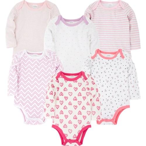 Honeyzone New Born Baby Girl Bodysuit Full Sleeve 100%Cotton Body Baby ropa bebes 3 6 9 12M Twins Baby Clothes body bebe fille