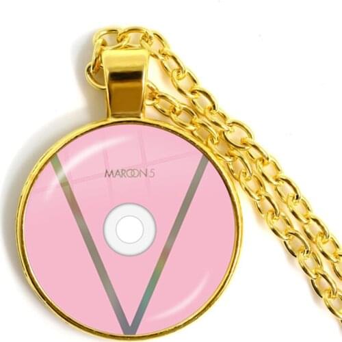 Maroon 5 25mm Glass Cabochon Pendant Necklace Fashion Music Team Logo Rock Band Jewelry For Fans Gift