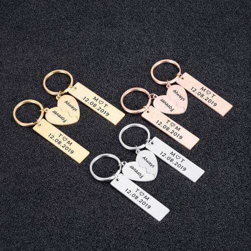 Mumuxing Keychain For Car Keys Stainless Steel Broken Heart Charm Keychains Women Couple Accessories Personalized Gift Jewelry