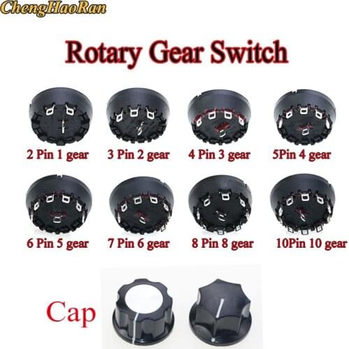 ChengHaoRan 1set High temperature resistant rotary gear switch 2-3-4-5-6-8-10-band knob switch of juicer mixer with cap