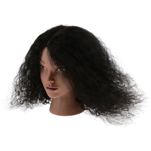 Deluxe Mannequin Head with 100% Real Human Hair Silicone Hairdresser Hairdressing Training Head Manikin Cosmetology Doll Head