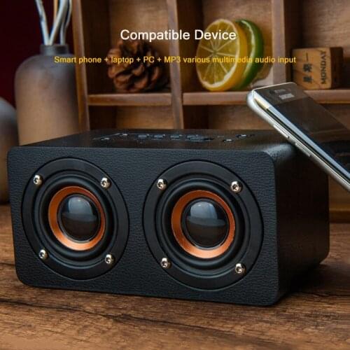 Wooden sound bar dual speakers wireless bluetooth speaker HiFi high-power portable bass column AUX/TF music player caixa de som