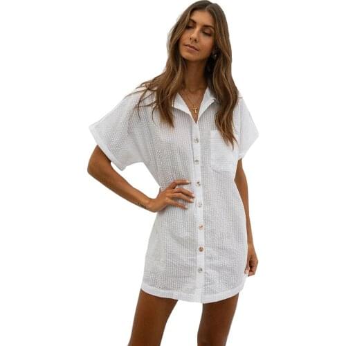 European and American new bubble strip shirt beach jacket bikini cardigan vacation sunscreen swimsuit outside