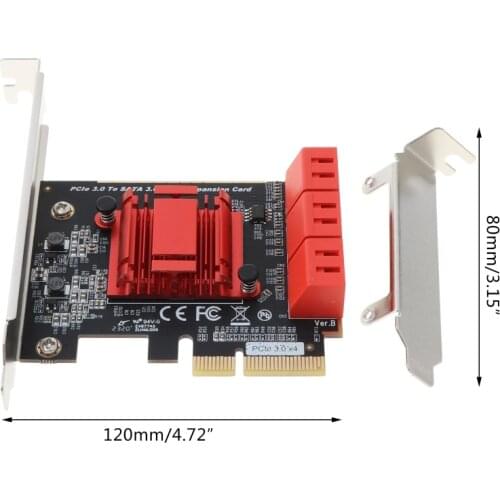 F19E PCIE SATA 3.0 PCI-E SATA Card PCI E PCI Express SATA Controller 6-Ports SATA3 PCIE X4 Expansion Card ASM1166 chip