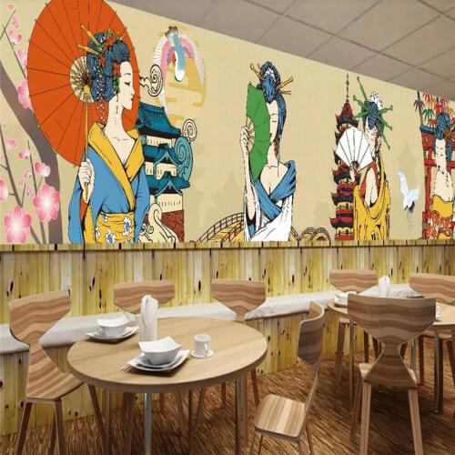 Japanese restaurant sushi restaurant background wall professional production mural wholesale wallpaper custom poster photo wall