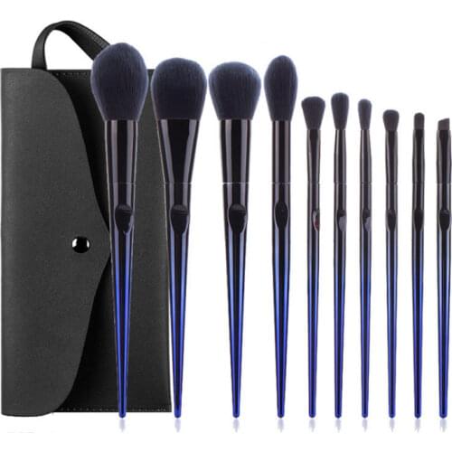 Hot sale 10pcs Makeup Brushes Set Blue Enchantress Powder Eyeshadow Blush Foundattion Fixed Make Up Docile Soft Beauty Tool