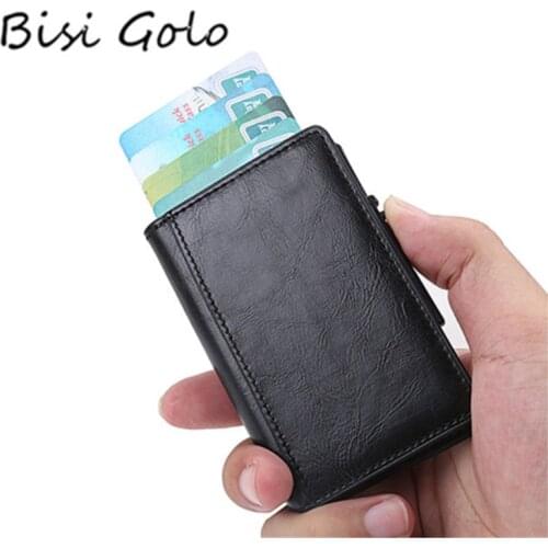 BISI GORO RFID Blocking Card Holder Fashion Men Women Credit Card Wallet Metal Card Case Aluminum Slim Carbon Card ID holder