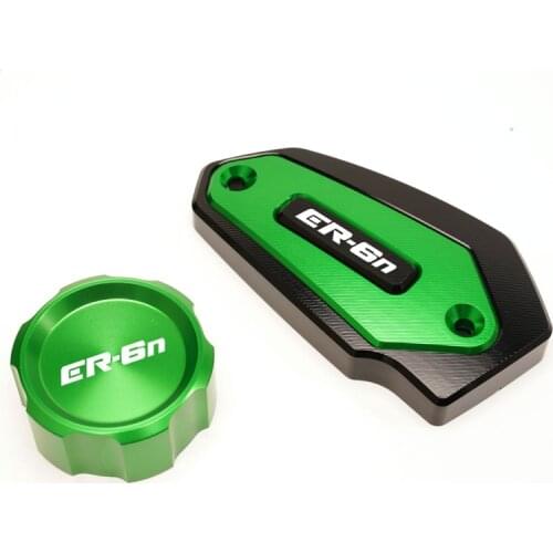 Motorcycle Front & Rear Brake Fluid Cylinder Reservoir Cover Oil Tank Cap For KAWASAKI ER6N ER-6N 2009-2016 2011 2012 2013 2014