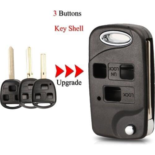 Kutery Remote Car Key Shell For Toyota Corolla Camry RAV4 3Buttons With TOY43/47/48 Blade Without Button Pad Key Case Cover