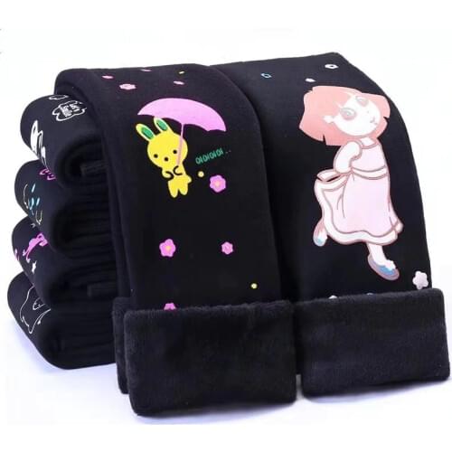 Fashion Girls Warm Leggings Children Baby Girl Cartoon Clothes Winter Pants Warm Leggings For Girls Trousers New 2-12year
