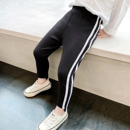 Girls Leggings Spring Autumn Striped Pants Sweet Girl Pencil Pants Kids Trousers Children Clothing