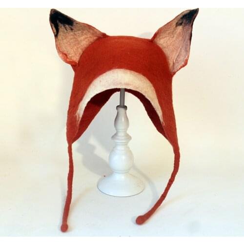 2021 Hot New Original handmade wet felt fox hat Sen Ling childrens fun warm hat