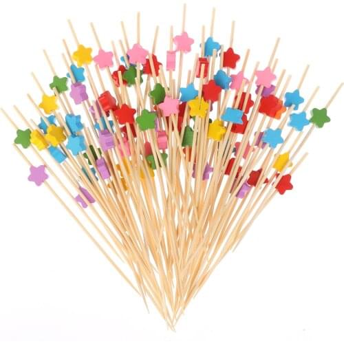 Creative Heart 100pc Fork Dessert Salad Stick Cocktail Skewer for Wedding Decor Bamboo Pick Buffet Cupcake Fruit Fork Party