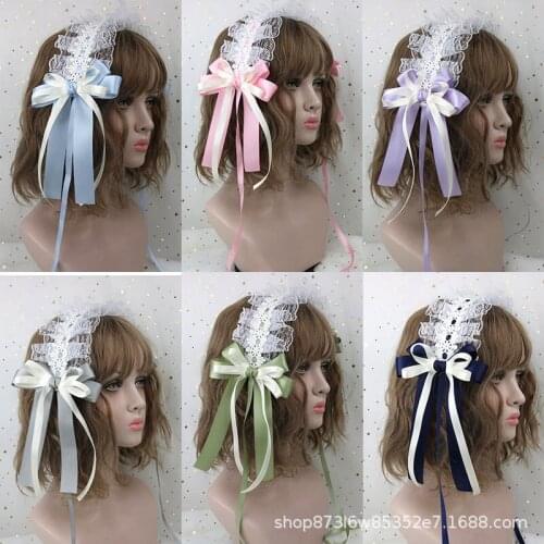 Lolita Japanese Style Lolita White Lace Hair Accessories Cat and Love Letter Lolita Headband Headwear Angel Handle head bands