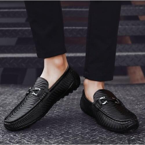 Men Genuine Leather Classic Leisure Comfortable Men Casual Luxury Soft Loafers Moccasins Breathable Slip on Male Driving Shoes