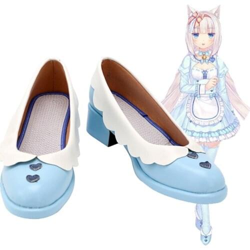 NEKOPARA Vanilla Anime Cosplay Shoes Customized Blue Boots Vanilla Cosplay Wig For Adults And Kids Cosplay Accessories