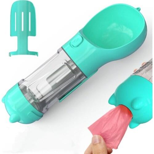 NEW Dog Water Bottle with Food Box and Waste Bags Box 4 in 1 Portable Detachable Leak Proof Pet Water Drinking Cup for Walking