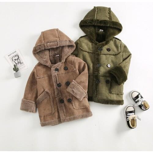 Toddler boy clothes girls coats winter 2020 kids coat suede jacket fashion thickened warm furry children jacket baby clothes