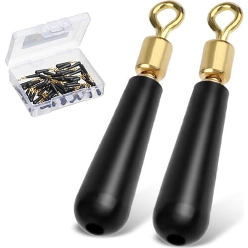 DONQL 50pcs/ Box Drift Fishing Floats Seat High Quality Copper Head Rubber Bobber For Led Fishing Float Rotation Buoy Seat