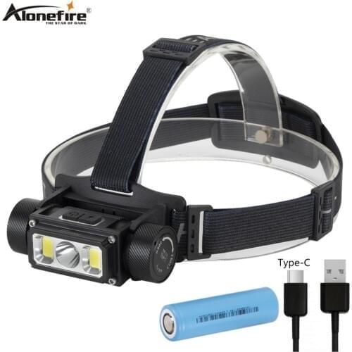 Alonefire HP43 Portable led Headlamp XPG2+COB USB Rechargeable Headlight Waterproof Head Torch Head Lamp