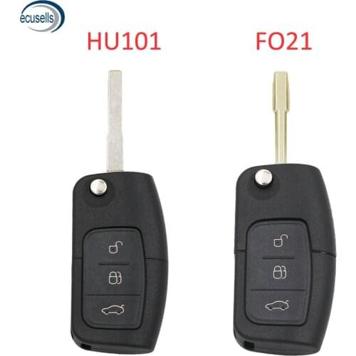 SALE ! 3 Buttons Flip Folding Remote Key Shell for For-Ford-Mondeo Focus Fiesta Key Case Fob FO21 Blade HU101