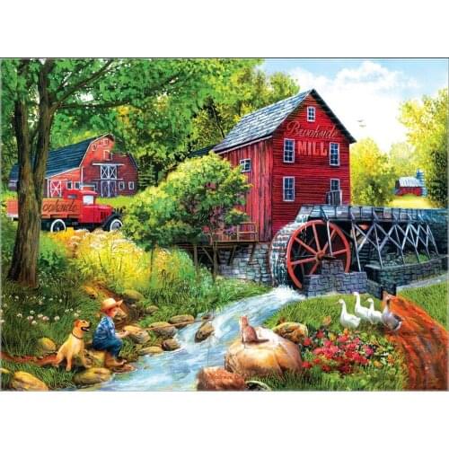 Counted Cross Stitch Kits Needlework Embrodery - Crafts 14 ct Aida Color DIY Arts Handmade Home Decor - Playing Hookey