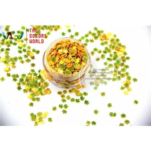 SFY04-1 Amazing Glitter Sequins Maple leaf shaped 4mm Size sequins for nail Art or DIY decoration