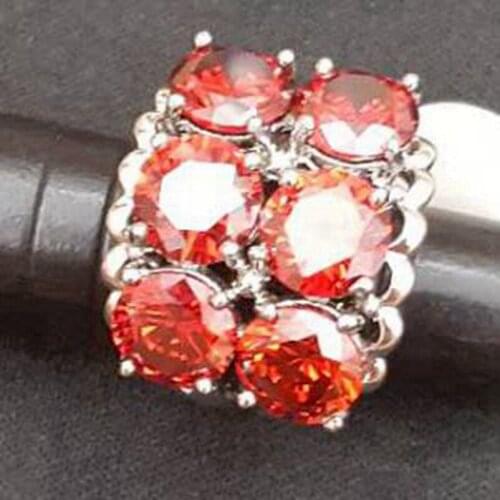 SHUNXUNZE vintage big Engagement Wedding rings for Noble Generous Women Charm Red Cubic Zirconia Rhodium Plated R470 size 6 7 8